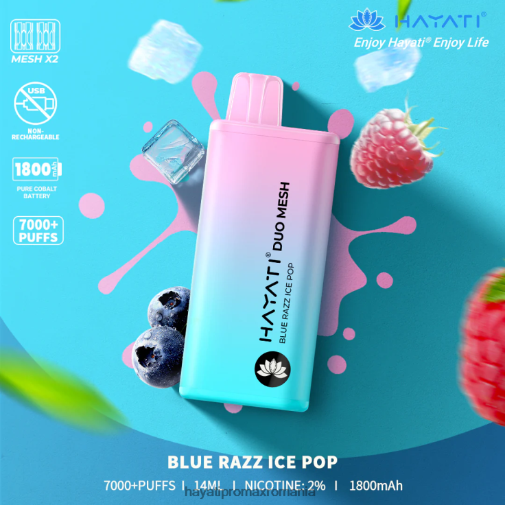 Hayati Duo Mesh de unică folosință blue razz ice pop RNR0R166 - Hayati Vape Price Hayati Duo Mesh de unică folosință blue razz ice pop RNR0R166 - Hayati Vape Price