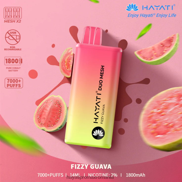 Hayati Duo Mesh de unică folosință guava gazoasă RNR0R169 - Hayati Vape Romania Hayati Duo Mesh de unică folosință guava gazoasă RNR0R169 - Hayati Vape Romania