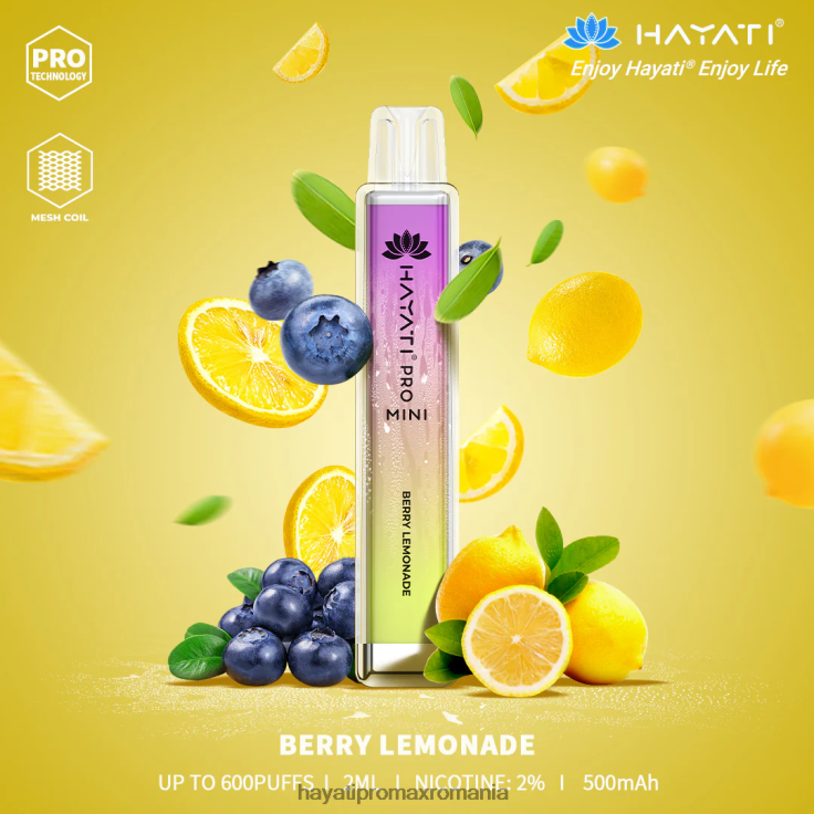 Hayati Pro Mini de unică folosință limonada cu fructe de padure RNR0R2 - Hayati Flavour Vapes Hayati Pro Mini de unică folosință limonada cu fructe de padure RNR0R2 - Hayati Flavour Vapes