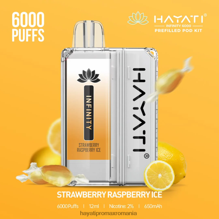Hayati Infinity 6000 de truse de pod gheață de căpșuni și zmeură RNR0R161 - Hayati Flavour List Hayati Infinity 6000 de truse de pod gheață de căpșuni și zmeură RNR0R161 - Hayati Flavour List